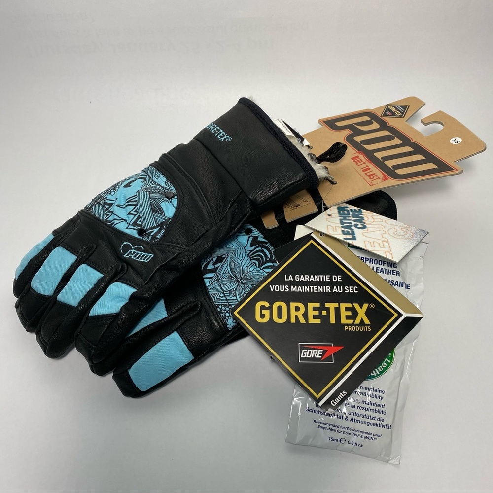 POW Feva GTX® Gore Tex Waterproof Snow Gloves Mitten Blue
